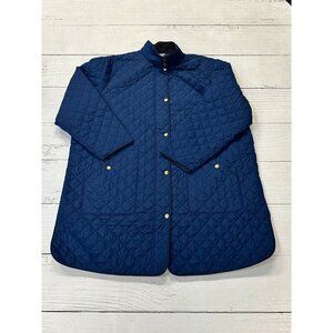 Woman's Navy Blue Lands' End Quilted Insulated Barn Jacket Size 2X/20W–22W